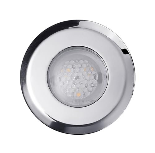 Luz LED subacuática 12/24V bajo Voltaje bajo el Agua pequeño proyector luz de Piscina 52MM Colorido RGB Patio Paisaje Estanque de Peces,Duradero Y De Larga DuracióN(Blauw,2W)