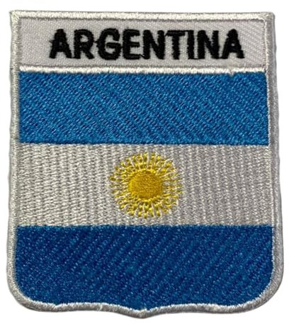 Bebuz - Parche bordado de bandera del escudo nacional de Argentina, parches para coser o coser, emblema patriótico para chaquetas, sombreros, bolsos, uniformes militares