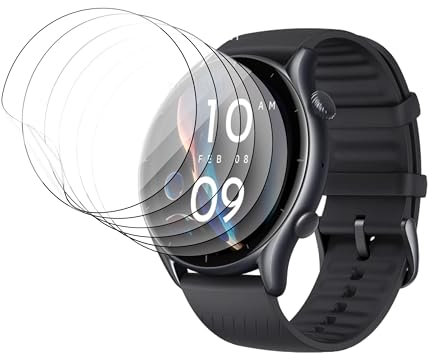 nvskvd Schutzfolie für Amazfit GTR 3 46mm, 6 Stück Hydrogel Folie Klar HD Weich TPU Displayschutzfolie TPU Hydrogel Film