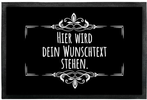 Personalisierte Fußmatte mit deinem Wunschtext - mit Familien-Namen oder lustigem Text - Deine Deko-Türmatte als Geschenk zum Einzug für innen und außen – dünn, rutschfest (105 x 70 cm)