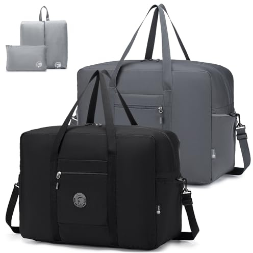 SPAHER Large Cabin Bag 55x40x23 Lufthansa Wizzair Foldable Travel Duffle Bag 50L Carry-on Hand Luggage Lightweight Airport Holdall Tote Overnight Weekend Suitcase Bag Waterproof Handbag Women Men