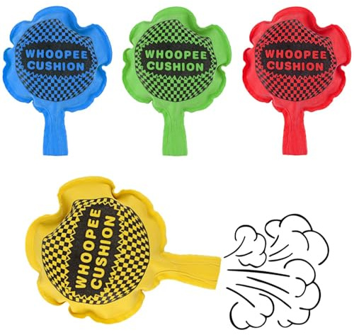 Henyall 4 Pcs Whoopee Cushion, Random Colour Fart Prank Cushion，Makes Fart Sound, Trick Joke Toy for Party & Office, Prank Kit Bag Fillers for Kids and Adults