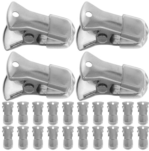 MOTHNUR 50 Pièces Clips Métal Crocodile Argentés Non Glissants Pince Plate pour Badge Nom Accessoires DIY Couture Tenue Professionnelle et Fournitures Bureau