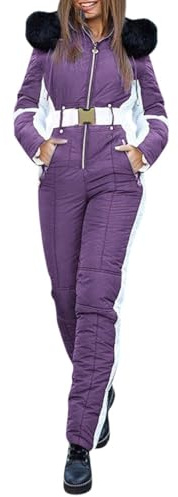 skioverall Damen, Skianzug Damen Sport Schneeoverall Winddicht Jumpsuit Softshell Skioverall Warme Wasserdicht Schneeanzug Winter Einteiler Für Snowboard Outdoor