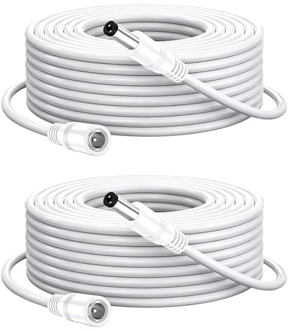 2PCS 5m DC Power Verlängerungskabel 5.5mm x 2.1mm Stecker Verlängerungskabel 5-24V DC 5.5 x 2.1 mm Verlängerungskabel 5 Meter für Kamera Router LED Strip Drucker