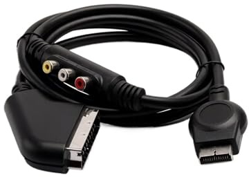 RGB SCART AV Cable Compatible With PS3-1.8m 6ft Black Replacement Lead With AV Connector For Standard SCART TV Input