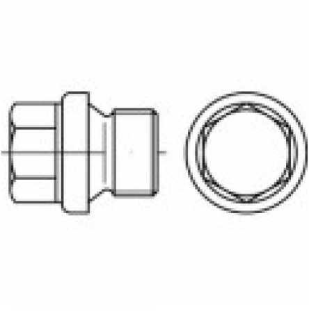 Reidl Verschlußschrauben mit Außensechskant und Bund, zylindrisches Gewinde 3/8 x 21 mm DIN 910 5.8 blank 50 Stück