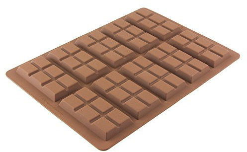 Silicone Chocolate Bar Moulds - Rectangle Baking Moulds (10 Cell 6 Section) - Flexible for Candy, Jelly, Soap, Wax
