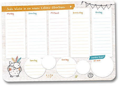 Wochenplaner A5 Block - Planer - Wochenplaner Todo-Block EULE INDIANER gelb - Weekly Planner