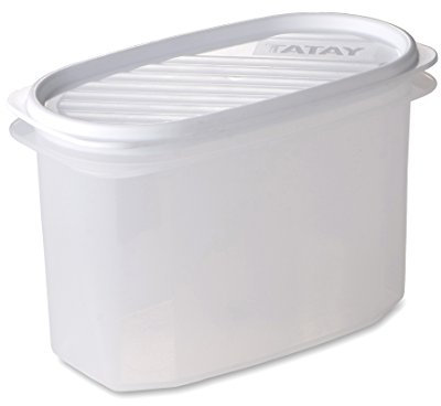 Tatay Almacenamiento de alimentos, hermético, 1.2 L de capacidad, tapa flexible a presión, sin BPA, apto para microondas y lavavajillas, color Blanco, Medidas: 18,4 x 9,7 x 12, 2 centímetro
