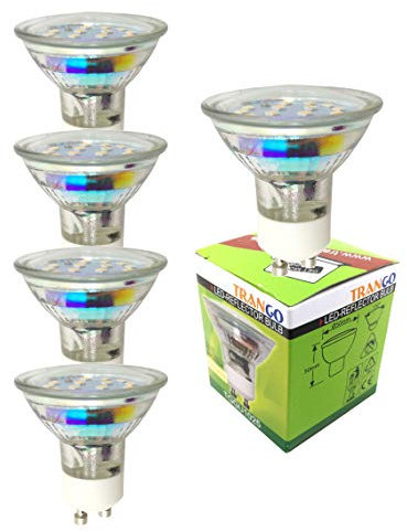 Trango 5er Pack GU1015*5 GU10 LED Leuchtmittel 5Watt 400 Lumen 3000K warmweiß zum Austausch GU10 & MR16 Halogen Leuchtmittel, für Einbauleuchten, Deckenstrahler, Einbaustrahler, Deckenleuchte, Spots