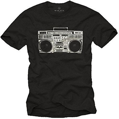 Hip Hop T-Shirt für Männer Jungs Musik Geschenke Teenager schwarz Größe L