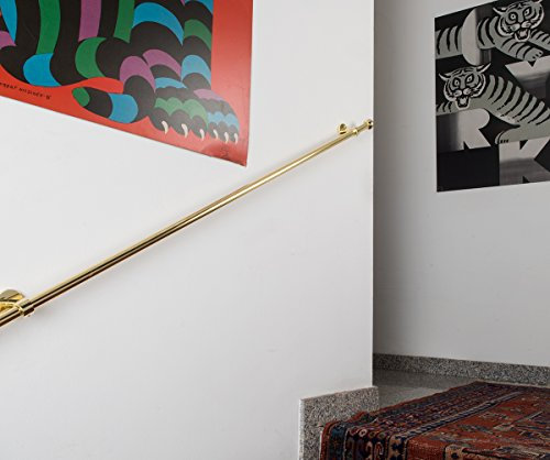 Handlauf Durchmesser 20 mm, Länge: 300 cm, glanz Messing – Belastung bis 80kg – komplett