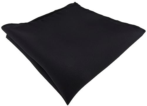 TigerTie Designer Einstecktuch handrolliert in schwarz einfarbig Uni