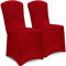 Deuba® Stuhlhussen 2er Set Bordeaux Rot Weihnachten Stretch Dehnbar 30°C Waschbar Stuhlbezug Hussen Stühle Bezug Überzug Überwurf Cover Stühle Deko