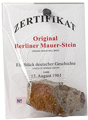 Pawlowski Souvenirs & Postkarten Original Berliner Mauer mit Zertifikat Groß - Wandmontage - Historisches Artefakt - Berliner Mauer - Heimbüro