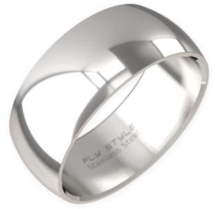 Fly Style Breiter Edelstahl Bandring - Herren Damen Daumenring - Hochwertiger Verlobungs- und Ehering, Ring Grösse:24.9 mm, Oberfläche:10mm Poliert