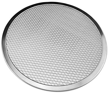 Brussels08 Durable Pizza Screen Aluminum Pizza Pan Thicken Non-stick Net Round Pizza Mesh Pan Baking Tray Mesh Crispy Baking Mats Oven Baking Tray Net Cookware Plate Pan 16 inch