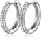 Creolen Silber 925 Herren Damen Ohrringe Creolen Herz 925 Sterling Silber Kleine Creole Weißgold 18mm