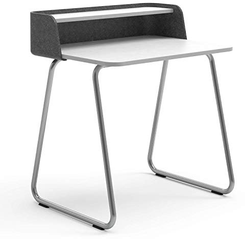 Sedus Secretair Home Sekretär, Melamin, Stahl, PET Filz, Weiß/Chrom, 80x60x74cm