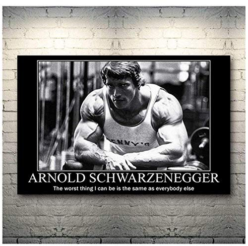 HHLSS Wunderschönes Bild 70x90cm ohne Rahmen Arnold Schwarzenegger Bodybuilding Motivationsplakatdruck Fitnessraum Fitness Sportdruck auf Leinwand