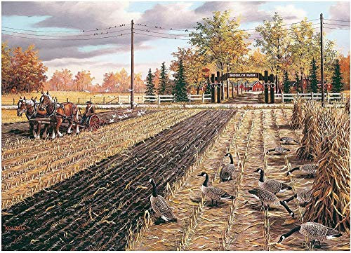 XiuTaiLtd Jigsaw Puzzle In Tin 1000 Pieces, Puzzles For Adults And Kids - Fall Plowing