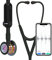 3M Littmann CORE Digital-Stethoskop, 8572, hochglänzendes, regenbogenfarbenes Bruststück, Schlauch, Schlauchanschluss und Ohrbügel in Schwarz, 69cm, 1 Stück