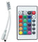 IR RGB LED Controller Dimmer/Schalter 12V 24V DC mit Fernbedienung für RGB LED Streifen mit Stecker und Buchse, weiß