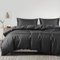 LINENWALAS Bettbezug-Set aus 100 % Bio-Eukalyptus-Tencel, mit Reißverschluss und Eckbändern, weich, kühlend, Luxus-Bettwäsche, perfekt für Haar und Haut (Einzelbett, Anthrazitgrau)
