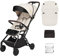 skiddoü Reisebuggy Espoo+, Kinderwagen Buggy mit automatischem Einhand-Faltsystem, Kinderbuggy bis 22kg, Kinderwagen mit Moskitonetz, Beinschutz und Regenschutzfolie, mit Gurt, beige, 2020055