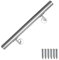 Gimisgu Corrimano in acciaio inox, ringhiera da parete, per interni ed esterni, asta con supporto e tappi terminali, Ø 42 mm, lunghezza: 50 cm