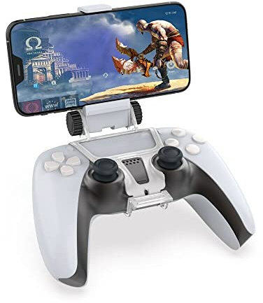Gamer Gear PS5 Controller Mobile Gaming Clamp with adjustable bracket, Strong Foldable PS5 Controller Phone Mount Holder for Playstation 5 Controller Clamp