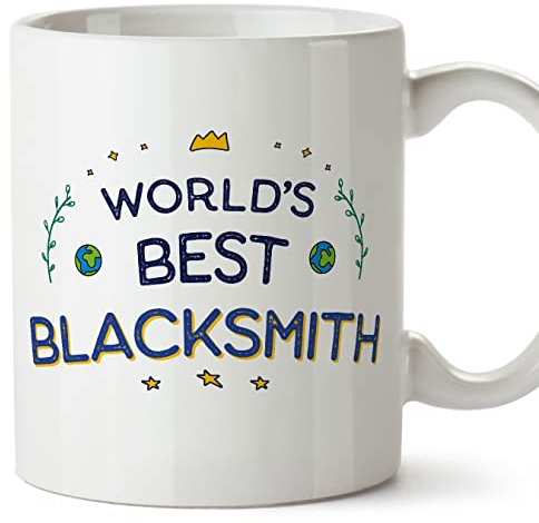 MUGFFINS Blacksmith Mug - in English - World's Best - Funny Gift for Colleagues - Ceramic 11oz Mug