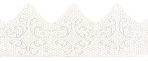 essbare Tortenspitze als filigrane Deko | 38x8cm fertige Zucker-Spitze | Spitzenrand 2 weiß | fertiges Icing zum Gebrauch | Sweet Lace perlweiß mit cremeweißem Ton | Cake Company
