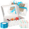 TsunNee 20 Stück Cupcake Boxen 6 Löcher Kuchenboxen mit Einsätze, Papier Cupcake Träger, Papier-Bäckerei-Boxen für Weihnachten Geburtstag Babyparty Hochzeit (Grauer Marmor, 23,5 x 16 x 7,5cm)
