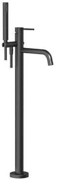 Gessi Emporio Via Tortona Fertigmontageset für freistehende Wannenarmatur, fester Wannenauslauf, automatischen Umsteller für Handbrause, 24943031, Farbe: Schwarz XL