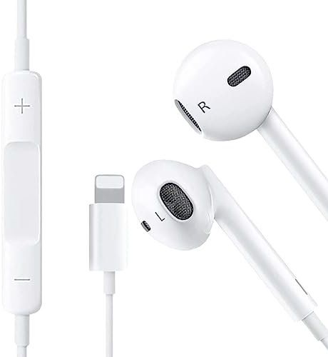 AZOX® Earphones For iPhones, Earbuds, Headphones, (Built-in Microphone & Volume Control) Noise Canceling Earphones Compatible with iPhone 14/13/12/11/XR/XS/X/8/7