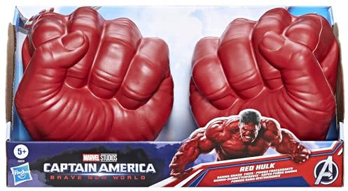 Marvel Avengers Captain America: Brave New World, Súper puños Gamma de Hulk Rojo, Juguetes para Juego de rol