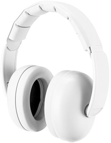 Procase Casque Anti Bruit Bébé, Casque Pliable Réglable Confortable Jusqu'à 36 Mois, avec Une Atténuation de NRR 26dB, Serre-tête Souple pour Milieu Bruyant ou Stressant -Blanc