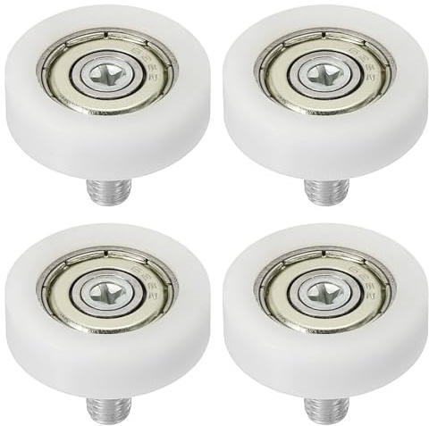 PATIKIL 26mm Schubladenrollen, 4er Pack Kunststoff-Schubladenrollen Ersatzräder mit Kugellager, Kleine Rolle