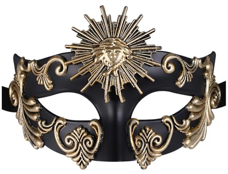 OIDEA Herren Venezianische Maske Augenmaske: Punk Kostüm Maskerade griechische Steampunk Leicht angenehm Kostüm Maske für Halbmaske Maskenball Maskerade Phantom der Oper Gold Schwarz Bronze