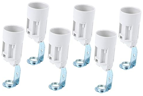 UKCOCO 6pièces Douille à Vis Pour Lampe Bougie Support Métallique Robuste Et Résistant Chaleur Pour Lampe De Chevet Applique Murale Et Kit Diy