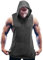 COOFANDY Tank Top Herren Fitness Ärmelloses Shirt Gym Bodybuilding Shirts Ärmellose Muskelshirts Männer Workout Hoodie Tanktop Kapuzenpullover Dunkelgrau(1 Stück) XL