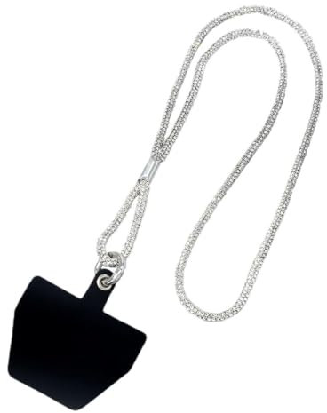 EORPAVU Colgantes para móviles,Cordón para teléfono móvil para colgar en el cuello, colgante universal y ajustable para teléfono móvil, clip de cuerda antipérdida multicolor (blanco, largo)