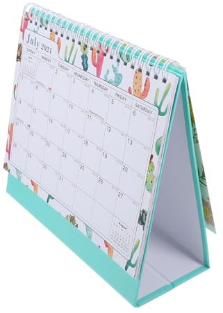 NUOBESTY Stehtischkalender Spiralkalender Monatskalender für Büro Akademischer Schreibtischkalender Dekorativer Tischkalender