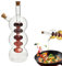 Dispenser di olio e aceto,Bottiglia di olio e aceto,doppia ciotola di vetro per cucina | Elegante set di dispenser di olio d'oliva e aceto 2 in 1, dispenser di olio d'oliva d