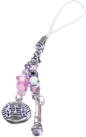 Hattba Handmade Beaded Phone Chain Note Microphone Cellphone Charm Detachable Keyring Pendant Jewelry Accessory for Music Lover