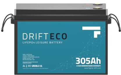Fogstar Drift 314Ah 12V LiFePO4 Leisure Battery Off-Grid Battery Power with 6000+ cycles, built-in 250A JBD BMS, 6 year warranty, ideal for campervan, caravan, boats and solar