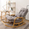 Nordic Leisure Schaukelstuhl aus Stoff, für Erwachsene, einfaches Sofa mit Balkon, Schaukelstuhl, 148 x 60 x 88 cm, Grau