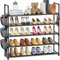 YUWHFEI Shoe Rack 5 Tier, Shoe Racks Storage for 20-25 Pairs of Shoes, Shoe Shelf with Hook and Side Pocket, Shoe Rack Small Space Saver, Black Shoe Stand for Closet, Entryway, Small Spaces